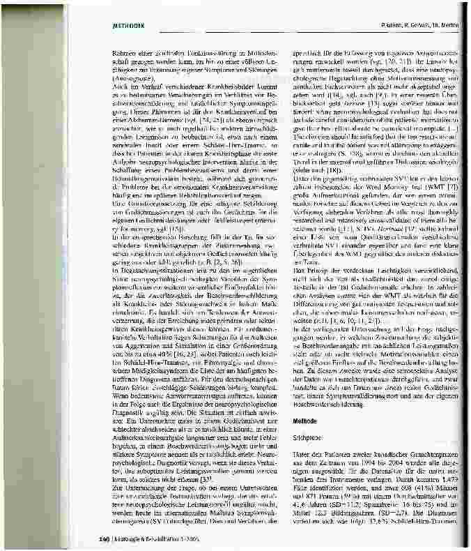 Vorschauseite 2: Das Memory Complaints Inventory (MCI): Gedächtnisstörungen, Beschwerdenschilderung und Leistungsmotivation
