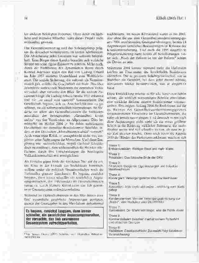 Vorschauseite 2: Konzentriert. Marktorientiert. Saniert. Gesundheitsversorgung 2020