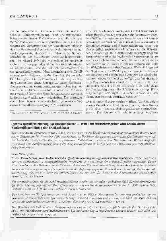 Vorschauseite 3: Konzentriert. Marktorientiert. Saniert. Gesundheitsversorgung 2020