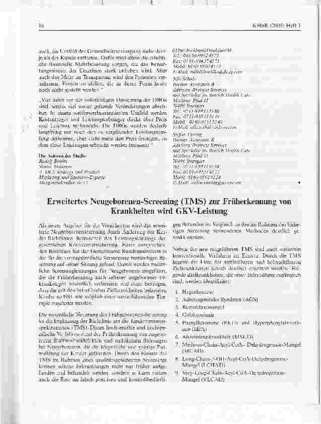 Vorschauseite 4: Konzentriert. Marktorientiert. Saniert. Gesundheitsversorgung 2020