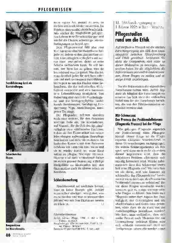 Vorschauseite 3: Ekzembehandlung - die Berner Version Replik auf Damit das Jucken erträglich bleibt in Heft 10/95