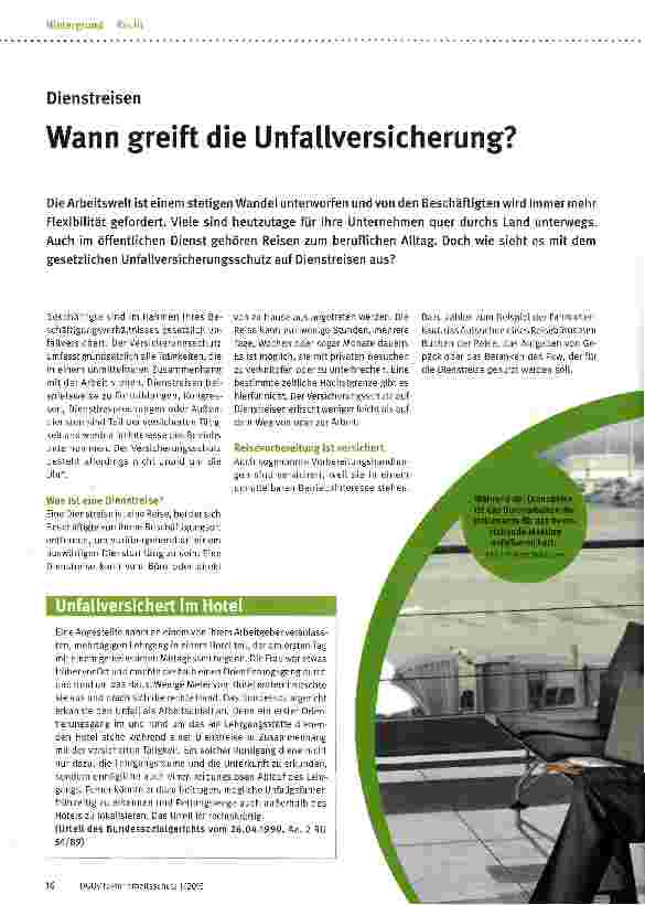 Vorschauseite 1: Wann greift die Unfallversicherung?