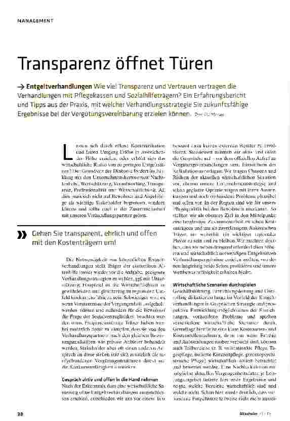 Vorschauseite 1: Transparenz öffnet Türen