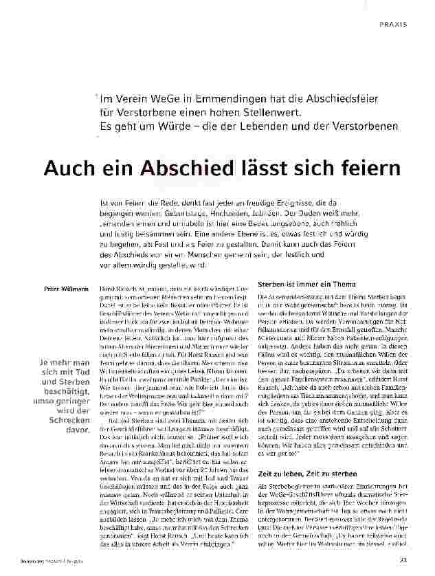 Vorschauseite 1: Auch ein Abschied lässt sich feiern