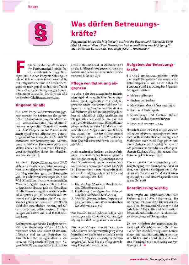Vorschauseite 1: Was dürfen Betreuungs-kräfte?