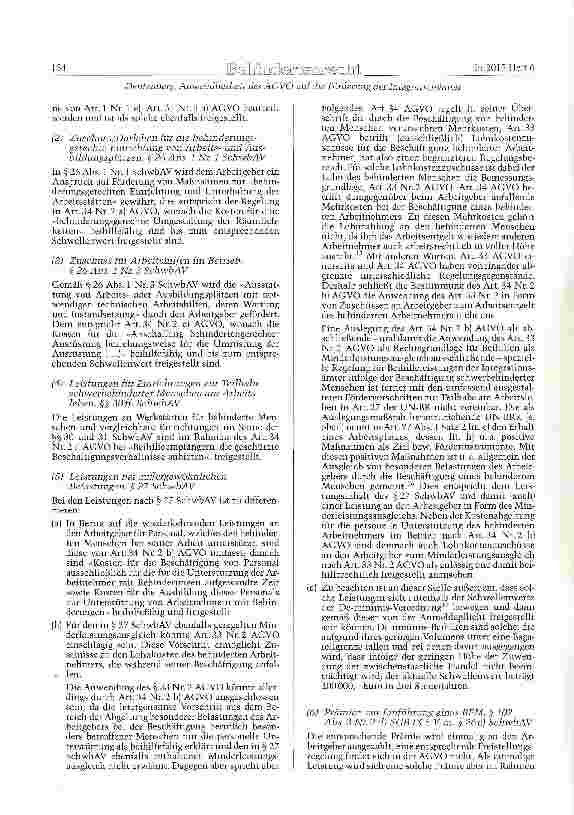 Vorschauseite 4: Anwendbarkeit der AGVO auf die Förde-rungen der Integra-tionsämter an schwer-behinderte Menschen sowie (insbesondere) an deren Arbeitgeber