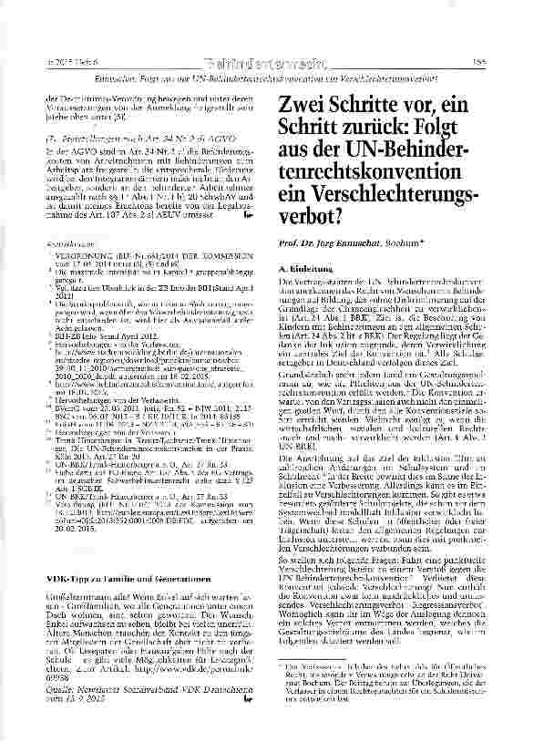 Vorschauseite 5: Anwendbarkeit der AGVO auf die Förde-rungen der Integra-tionsämter an schwer-behinderte Menschen sowie (insbesondere) an deren Arbeitgeber
