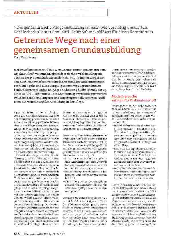 Vorschauseite 1: Getrennte Wege nach einer gemeinsamen Grundausbildung