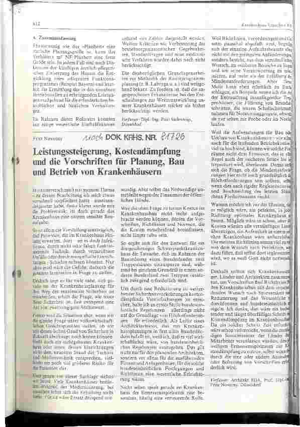 Vorschauseite 3: Bezugsgrößen für eine zeitgemäße und wirtschaftliche Krankenversorgung