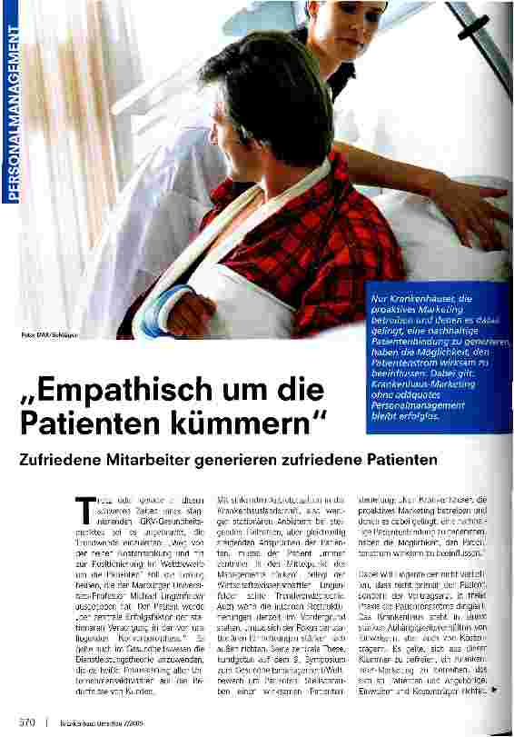 Vorschauseite 1: Empathisch um die Patienten kümmernZufriedene Mitarbeiter generieren zufriedene Patienten