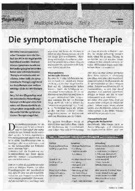 Vorschauseite 1: Die symptomatische Therapie