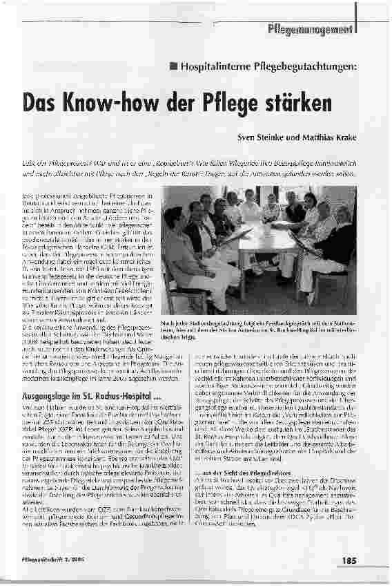 Vorschauseite 1: Das Know-how der Pflege stärken