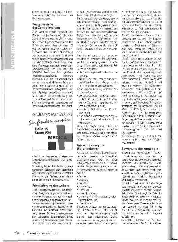 Vorschauseite 3: Kooperieren oder ausgliedern?Bei Strukturveränderungen steht auch das Labor auf dem Prüfstand