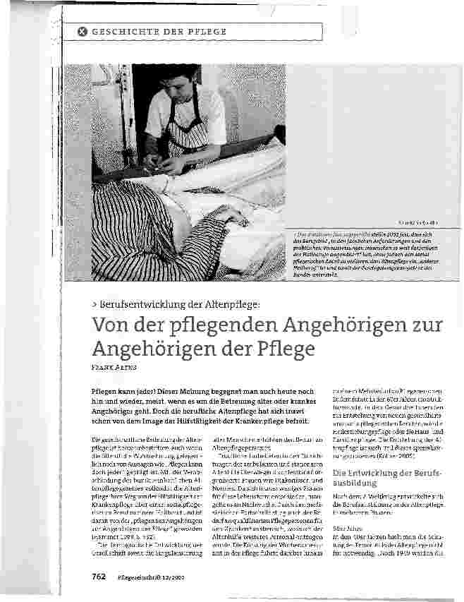 Vorschauseite 1: Von der pflegenden Angehörigen zur Angehörigen der Pflege