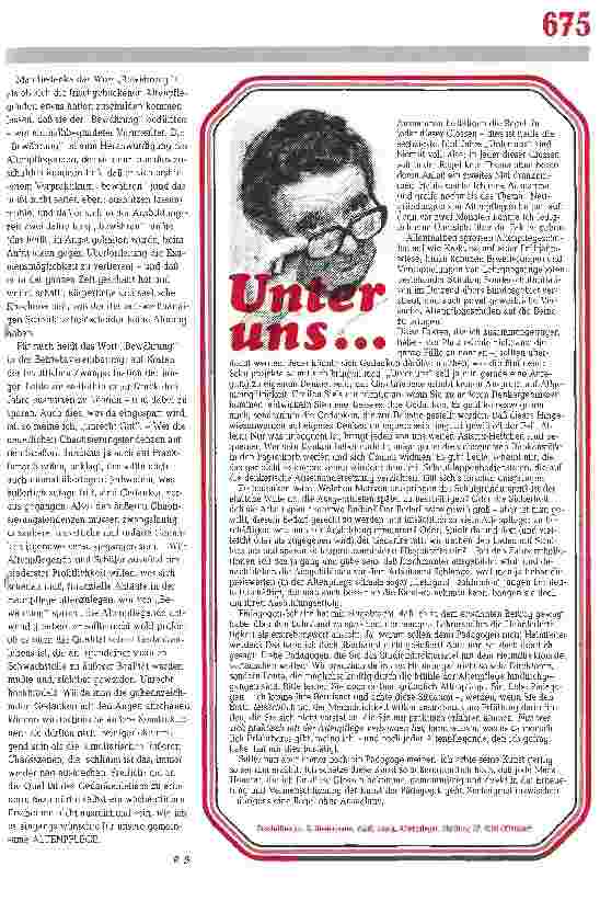 Vorschauseite 2: Unter uns 1985 Ein Resümee