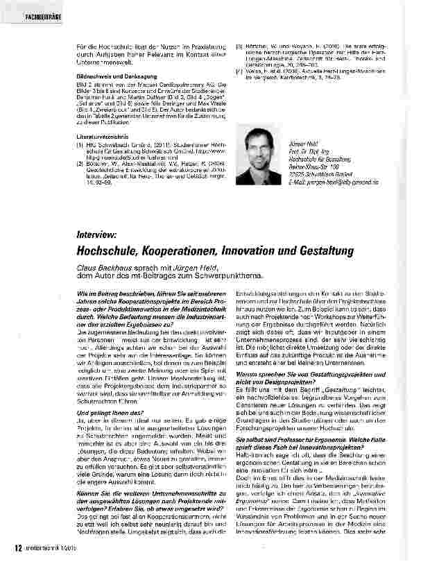 Vorschauseite 5: Innovation und Gestaltung durch Semesterprojekte in Kooperation von Industrie und Hochschule