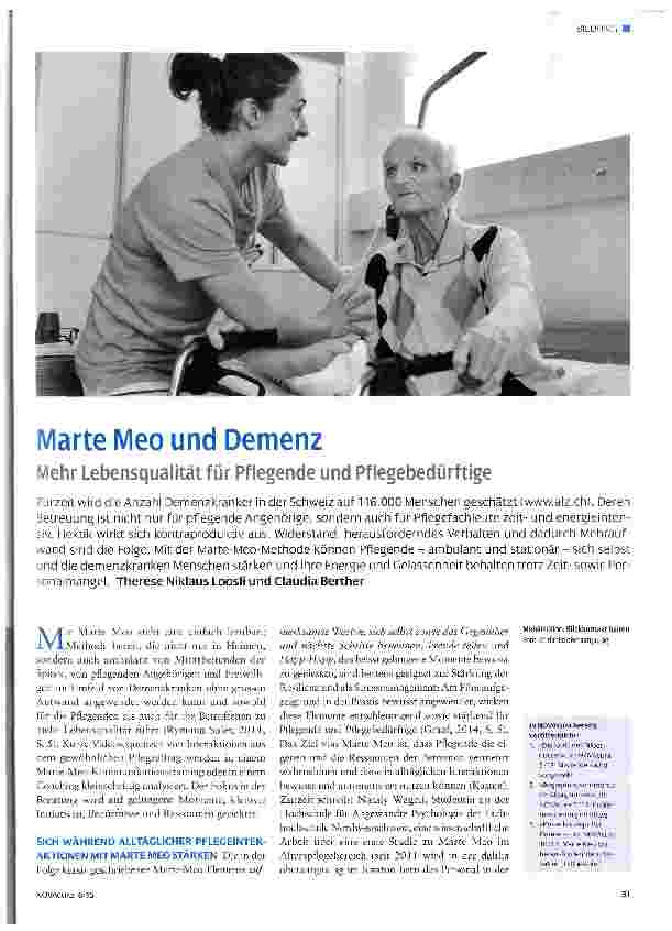 Vorschauseite 1: Marte Meo und Demenz