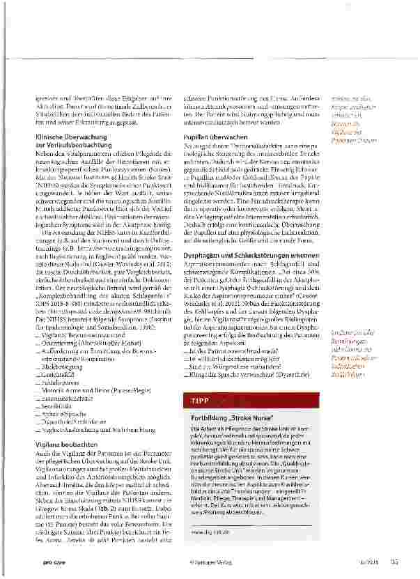 Vorschauseite 2: Pflege auf der Stroke Unit Vitalzeichen managen