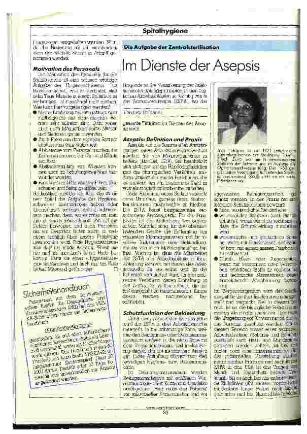 Vorschauseite 2: Wie packt man die Aufgabe der Hygieneschwester an?