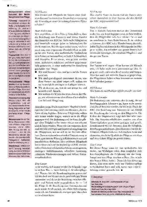 Vorschauseite 4: Beziehungsbasierte Pflege RBO-ein Modell für die Praxis