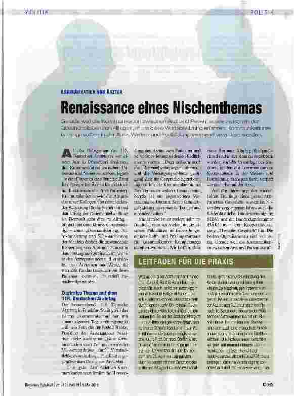 Vorschauseite 1: Renaissance eines Nischenthemas