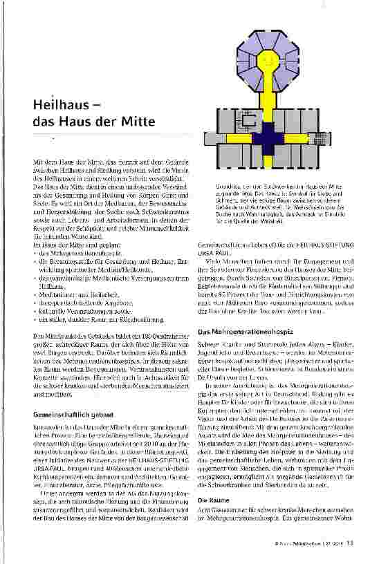 Vorschauseite 1: Heilhaus-Heilhausdas Haus der Mitte