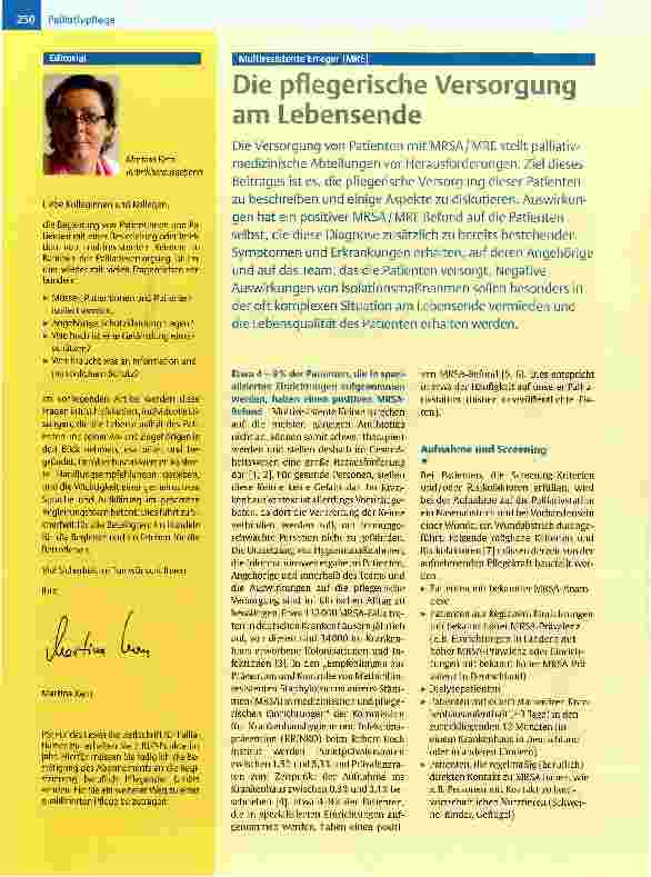 Vorschauseite 1: Die pflegerische Versorgung am Lebensende