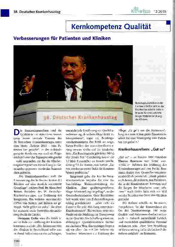 Vorschauseite 1: Verbesserungen für Patienten und Kliniken