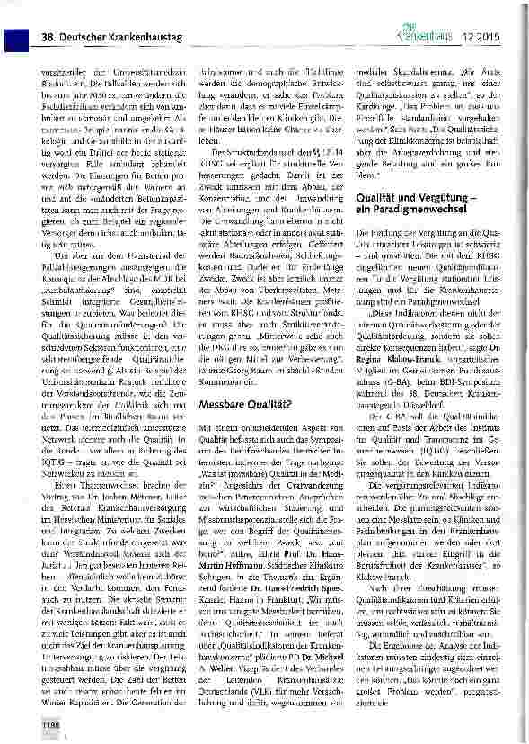 Vorschauseite 4: Verbesserungen für Patienten und Kliniken