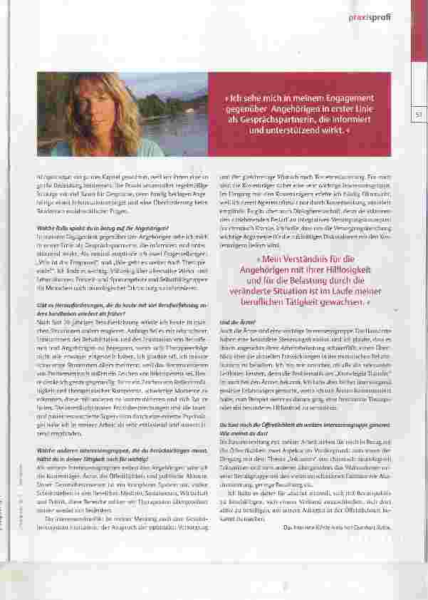 Vorschauseite 2: Angehörige sind essenziell für die Therapie