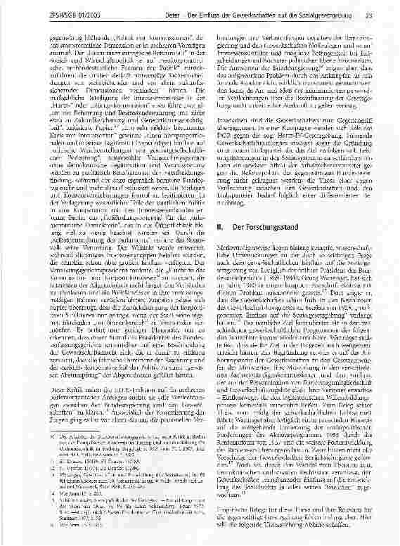 Vorschauseite 2: Der Einfluss der Gewerkschaften auf die Sozialgesetzgebung