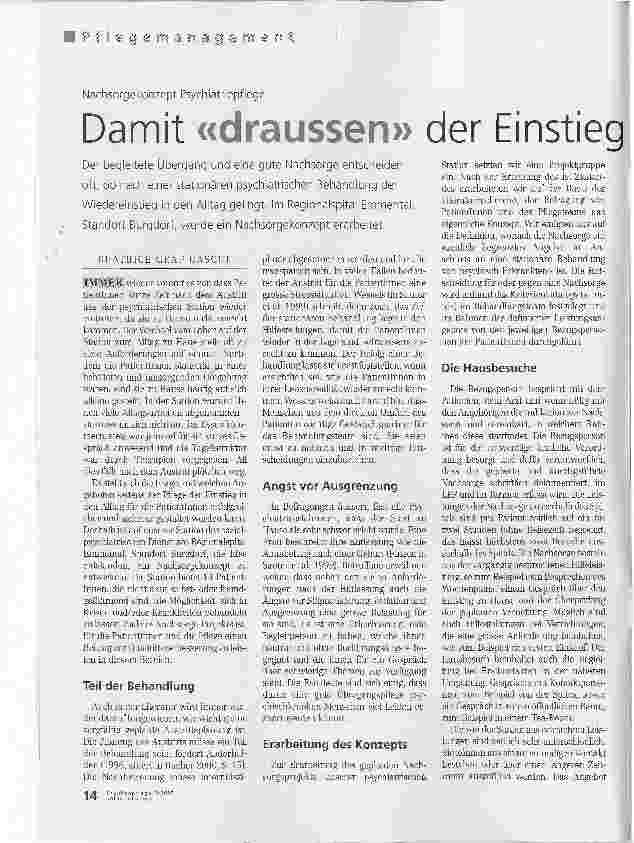 Vorschauseite 1: Damit draussen der Einstieg gelingt