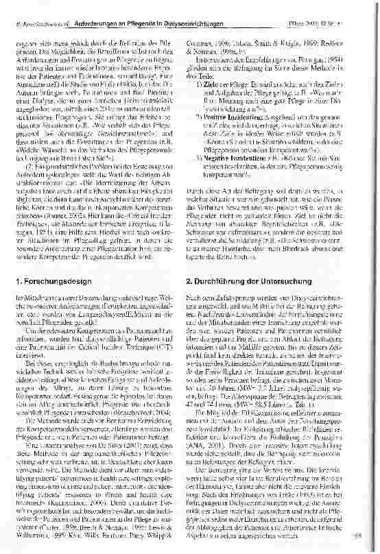 Vorschauseite 3: Anforderungen an Pflegende in Dialyseeinrichtungen aus Sicht von Patientinnen und Patienten -Ergebnisse einer Befragung mittels Critical IncidentTechnique