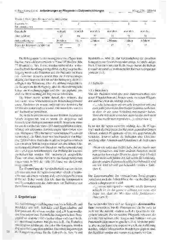 Vorschauseite 4: Anforderungen an Pflegende in Dialyseeinrichtungen aus Sicht von Patientinnen und Patienten -Ergebnisse einer Befragung mittels Critical IncidentTechnique