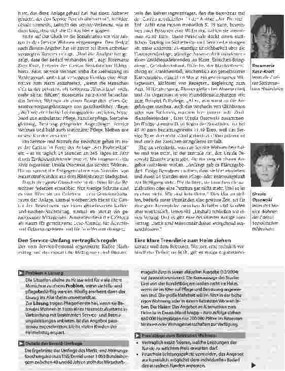 Vorschauseite 2: Eine sinnvolle Verzahnung: Häusliche Pflege und Betreutes WohnenService und Sicherheit bieten