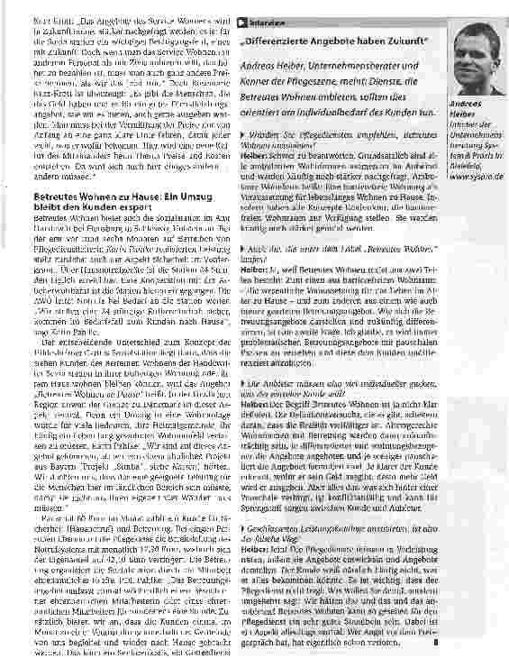 Vorschauseite 4: Eine sinnvolle Verzahnung: Häusliche Pflege und Betreutes WohnenService und Sicherheit bieten