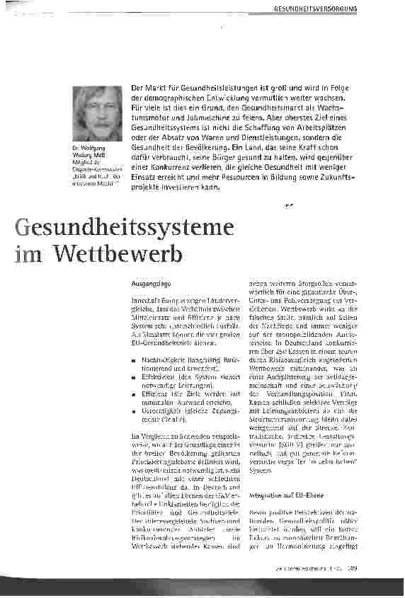 Vorschauseite 1: Gesundheitssysteme im Wettbewerb