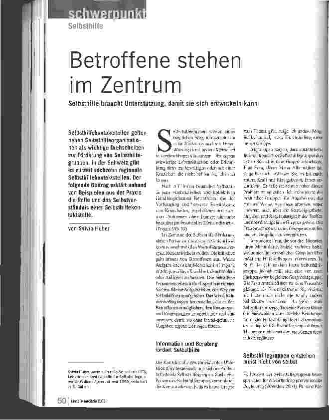 Vorschauseite 1: Betroffene stehen im Zentrum
