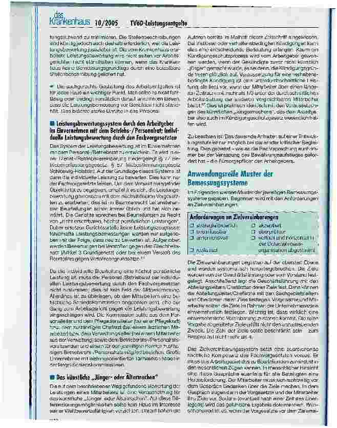 Vorschauseite 5: Die Gestaltung der Leistungsentgelte nach dem TVöD-Spartentarifvertrag Krankenhaus