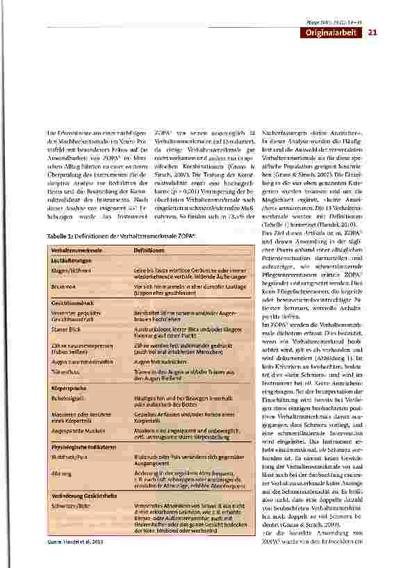Vorschauseite 3: Die standardisierte Fremdeinschätzung von Schmerzen bei bewusstseinsbeeinträchtigten Patienten mit dem Zürich Observation Pain Assessment (ZOPA®) auf einer neurochirurgischen Inte…