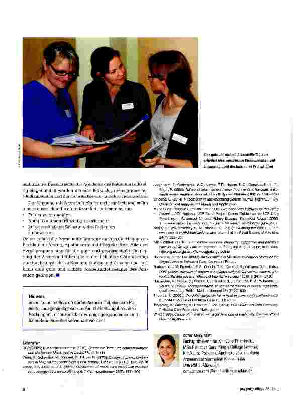 Vorschauseite 5: Tropfen, Tabletten & Co. - Arzneimitteltherapie in der Palliative Care