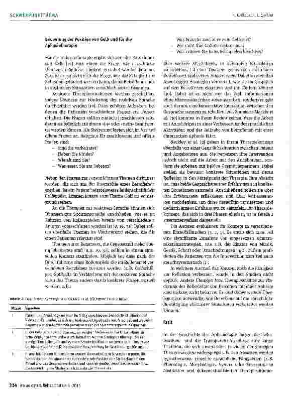 Vorschauseite 5: Was bedeuten aphasische Symptome? Die Position von Goldstein und Gelb