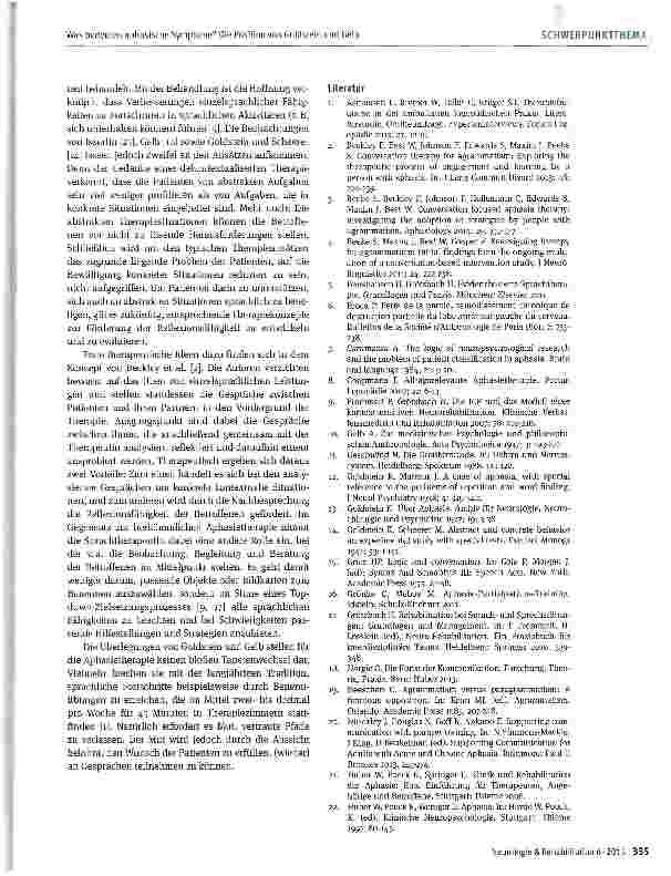 Vorschauseite 6: Was bedeuten aphasische Symptome? Die Position von Goldstein und Gelb