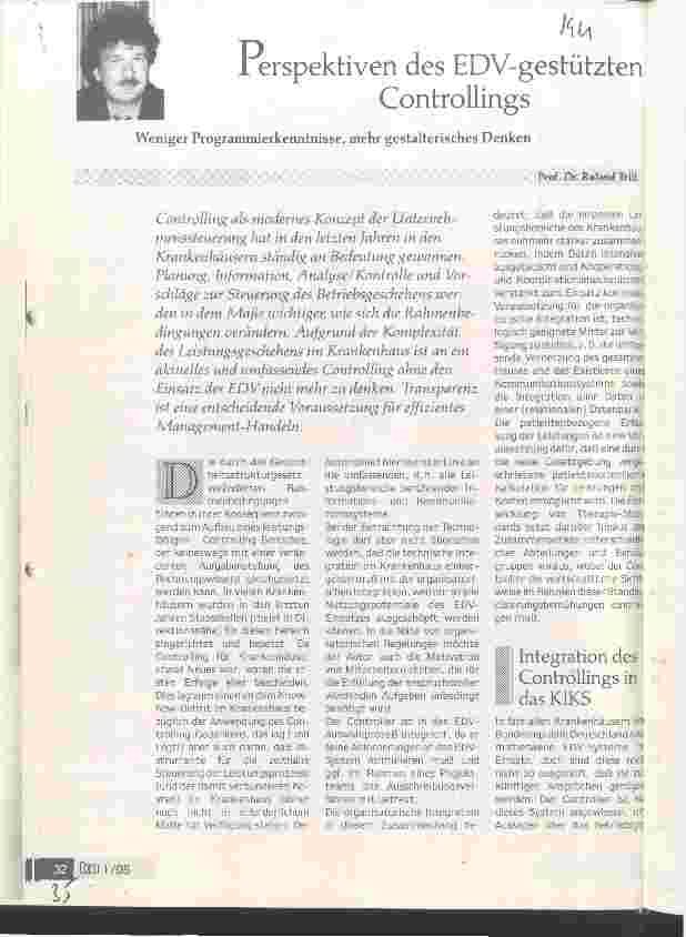 Vorschauseite 1: Perspektiven des EDV-gestützten Controllings