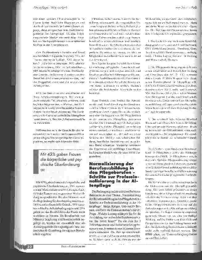 Vorschauseite 4: Altenpflege: Wie weiter?