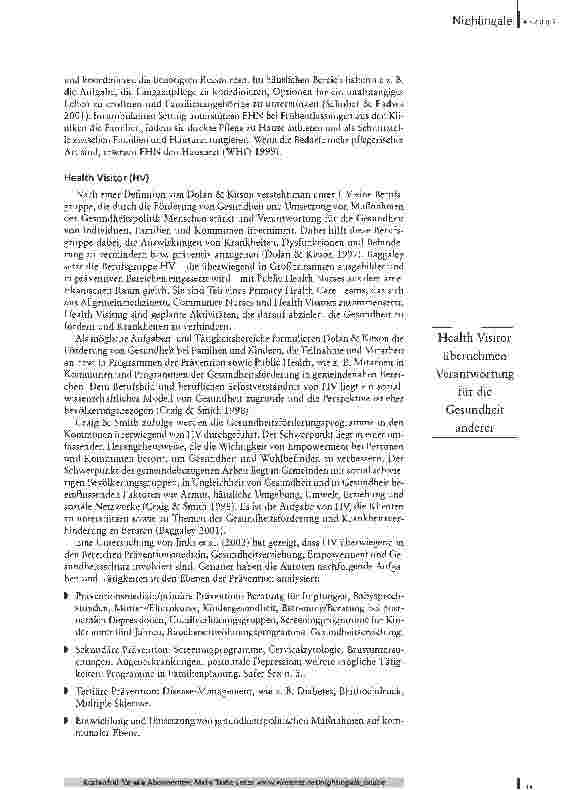 Vorschauseite 6: Weitblick gefragtPräventive Pflegeberufe im Vergleich