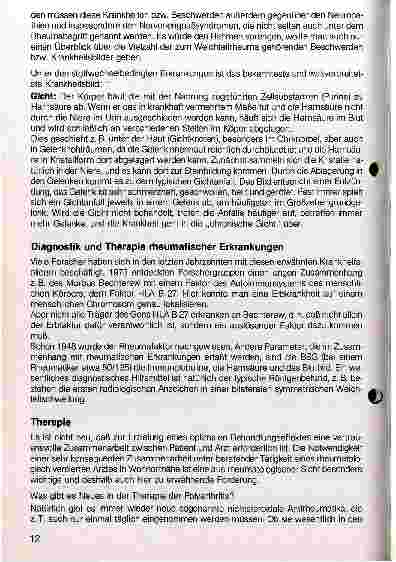 Vorschauseite 4: Rheumatische Erkrankungen Neue Tendenzen der Diagnostik und Therapie