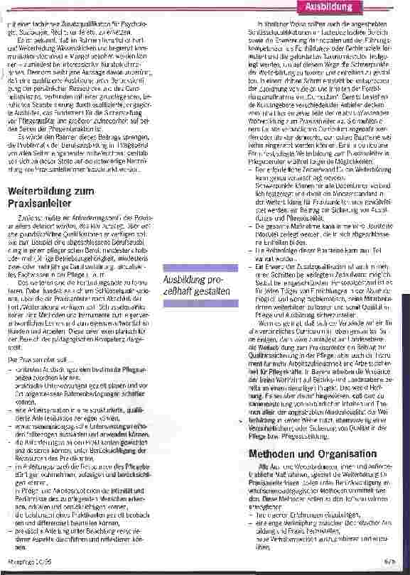 Vorschauseite 3: Die Ausbildung ist das Fundament Ein wichtiger Baustein ist die qualifizierte Praxisanleitung
