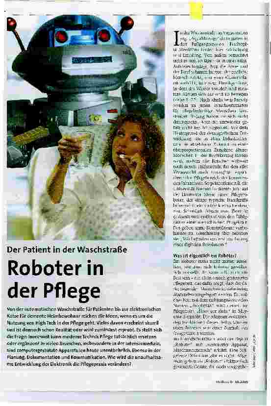 Vorschauseite 1: Roboter in der Pflege
