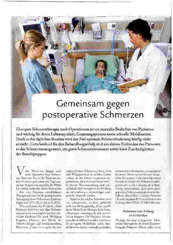 Vorschauseite 1: Gemeinsam gegen postoperative Schmerzen